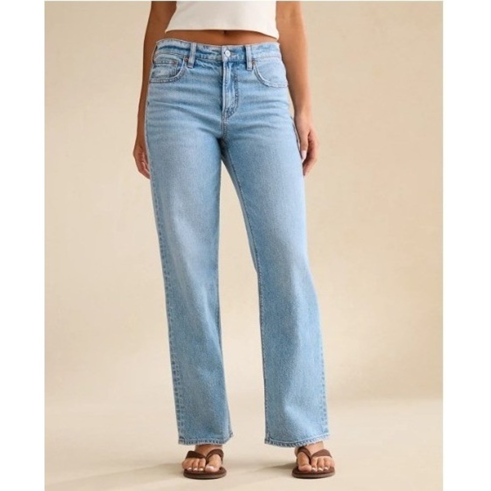American Eagle Womens High-Waisted Stovepipe Jeans Medium Indigo 000 Short EUC